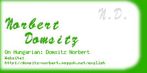 norbert domsitz business card